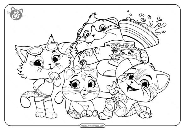 Free Printable 44 Cats Pdf Coloring Page 1 free printable 44 cats pdf coloring page