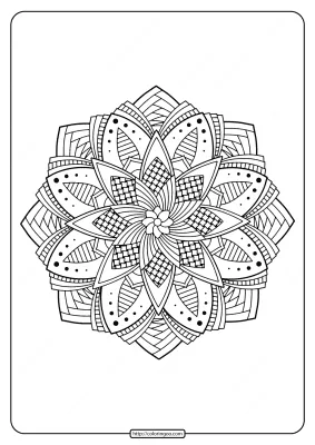 Free Printable Adult Floral Mandala Coloring Page 54
