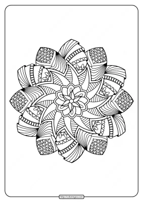 Free Printable Adult Floral Mandala Coloring Page 55