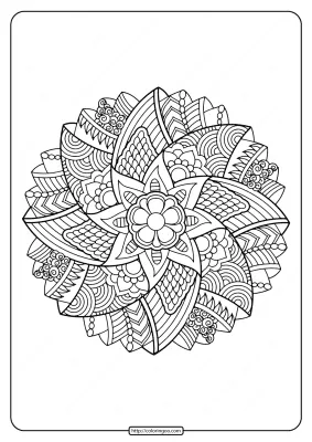 Free Printable Adult Floral Mandala Coloring Page 56