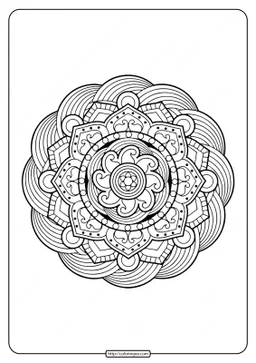 Free Printable Adult Floral Mandala Coloring Page 57