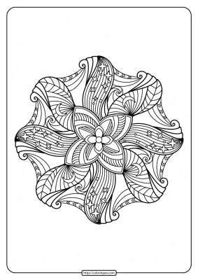 Free Printable Adult Floral Mandala Coloring Page 58