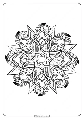 Free Printable Adult Floral Mandala Coloring Page 59