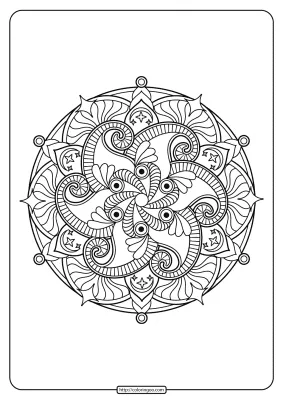 Free Printable Adult Floral Mandala Coloring Page 60