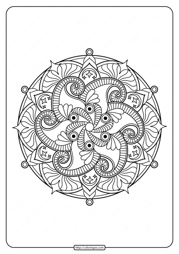 free printable adult floral mandala coloring page 60