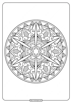 Free Printable Adult Floral Mandala Coloring Page 61
