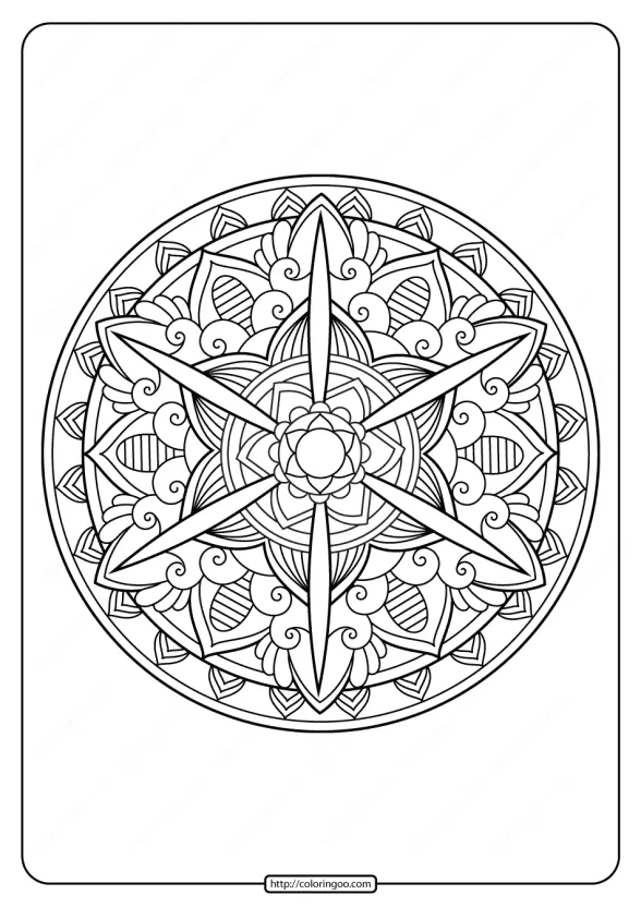 Free Printable Adult Floral Mandala Coloring Page 61 1 free printable adult floral mandala coloring page 61