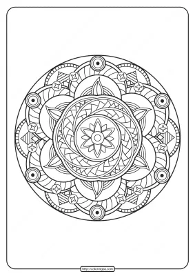 Free Printable Adult Floral Mandala Coloring Page 62