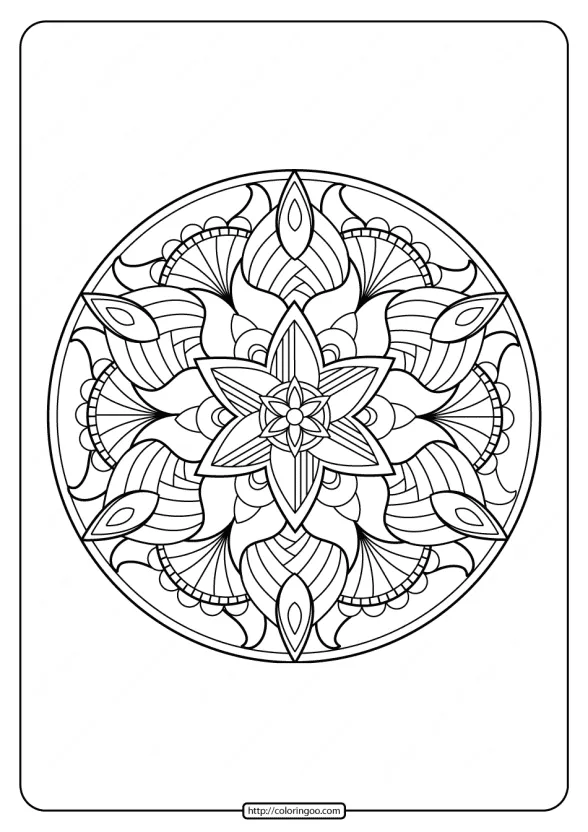Free Printable Adult Floral Mandala Coloring Page 63 1 free printable adult floral mandala coloring page 63