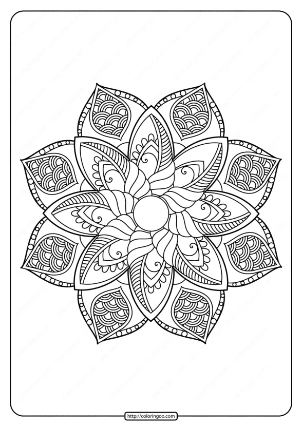 Free Printable Adult Floral Mandala Coloring Page 64 1 free printable adult floral mandala coloring page 64