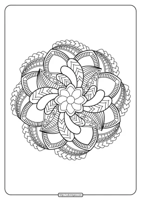 Free Printable Adult Floral Mandala Coloring Page 65