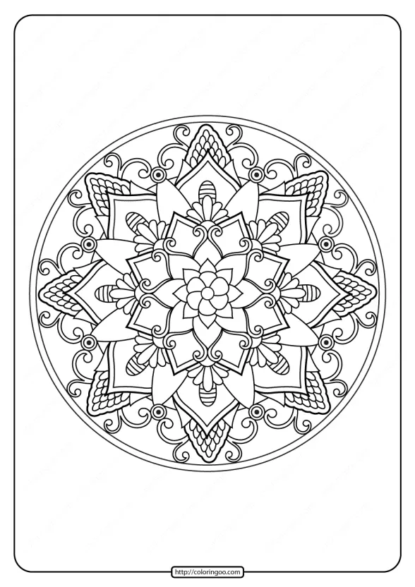free printable adult floral mandala coloring page 66