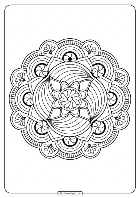 Free Printable Adult Floral Mandala Coloring Page 67