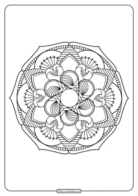 Free Printable Adult Floral Mandala Coloring Page 68