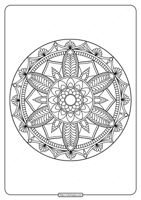 Free Printable Adult Floral Mandala Coloring Page 71