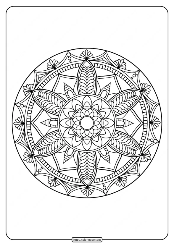 free printable adult floral mandala coloring page 71