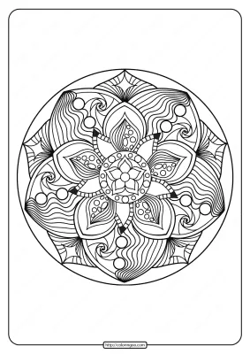 Free Printable Adult Floral Mandala Coloring Page 72