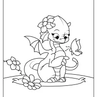 Printable Cute Female Dragon Coloring Page 16 free printable animals dinosaur coloring pages 14