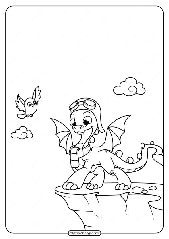Free Printable Cute Dragon Coloring Page 1 free printable animals dinosaur coloring pages 21