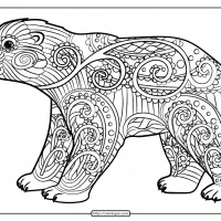 free printable baby polar bear pdf coloring page