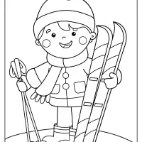 Free Printable Boy With Skis Pdf Coloring Page 23 free printable boy whit skis pdf coloring page