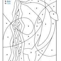 free printable color by number ocean dolphin 03
