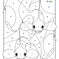 free printable color by number ocean goldfish 04
