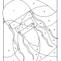 free printable color by number ocean jellyfish 05