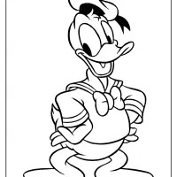 free printable cute donald duck coloring page