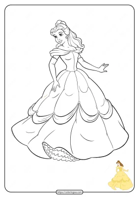Disney Princess Belle Coloring Page