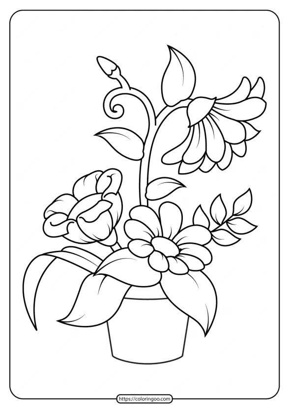 Free Printable Flowers Pdf Coloring Pages 10 1 free printable flowers pdf coloring pages 10
