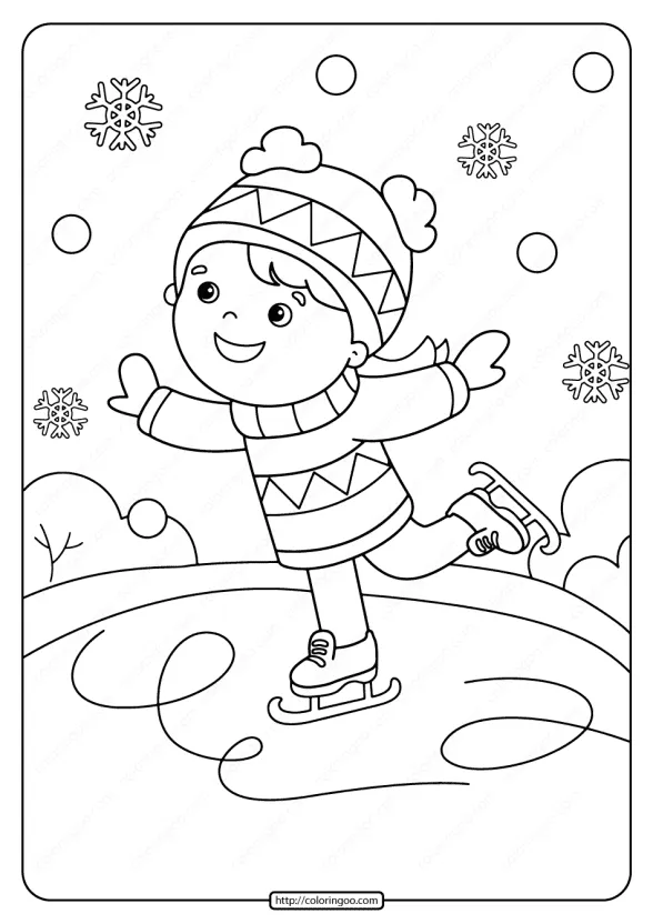 Free Printable Girl Ice Skating Pdf Coloring Page 1 free printable girl ice skating pdf coloring page