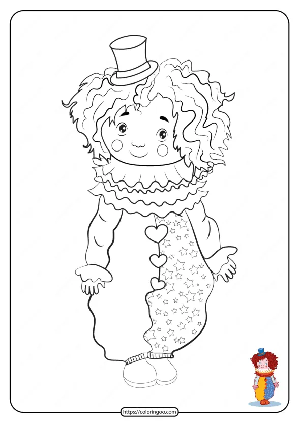 Free Printable Clown Harlequin Pdf Coloring Page 1 free printable harlequin pdf coloring page