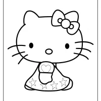 free printable hello kitty coloring page