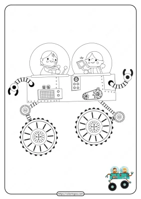 Printable Interesting Spacecraft Pdf Coloring Page
