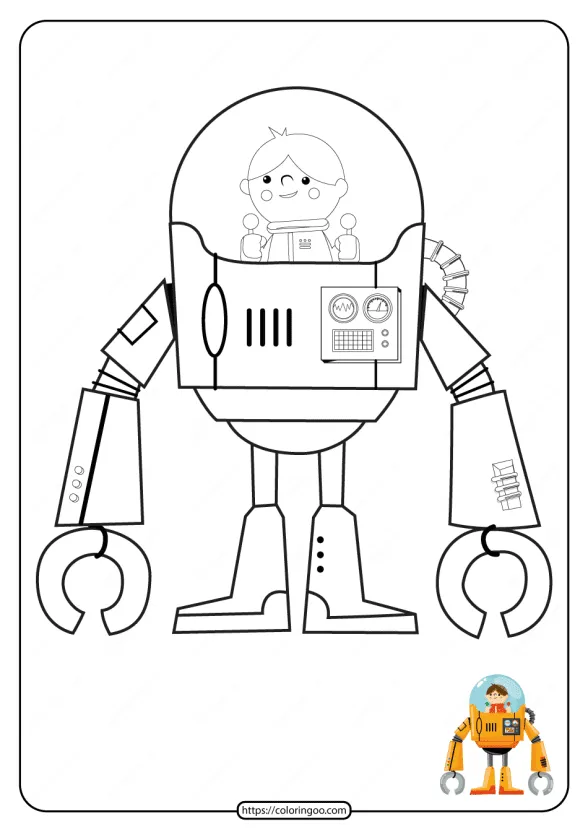 Free Printable Robot Pdf Coloring Page 1 free printable robot pdf coloring page