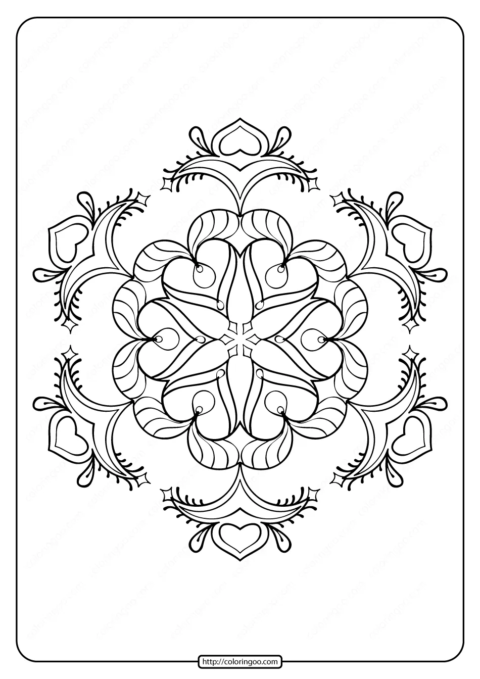 free printable snowflake pdf coloring page 04