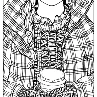 Free Printable Winter Girl and Coffee Coloring Page 24 free printable winter girl and coffee coloring page