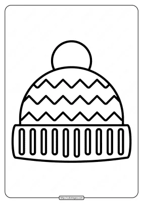 Free Printable Winter Hat Pdf Coloring Page