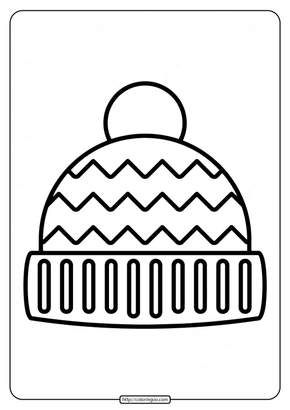 Free Printable Winter Hat Pdf Coloring Page 1 free printable winter hat pdf coloring page
