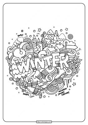 Free Printable Winter Pdf Coloring Page