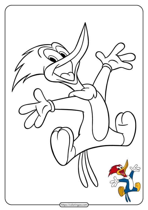 Free Woody Woodpecker Coloring Pages 1 Free Woody Woodpecker Coloring Pages