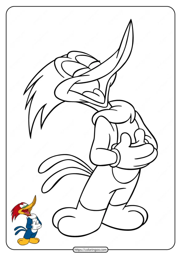 Woody Woodpecker Laughing Coloring Pages 1 Woody Woodpecker Laughing Coloring Pages