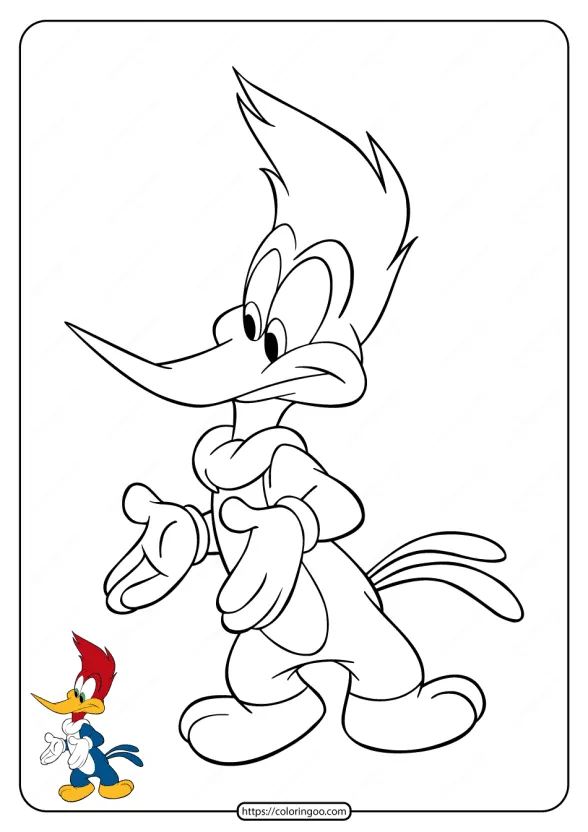 Printable Woody Woodpecker Coloring Pages 1 Printable Woody Woodpecker Coloring Pages