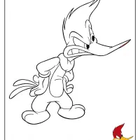 Angry Woody Woodpecker Coloring Page