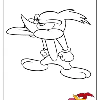 Woody Woodpecker Sticks Out Tongue Coloring Page
