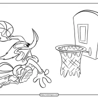 Basketball Player Woody Woodpecker Coloring Page