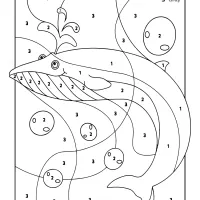 Printable Color by Number Ocean Blue Whale 01 3 printable color by number ocean blue whale 01