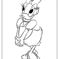 printable daisy duck pdf coloring page 06