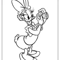 printable daisy duck pdf coloring page 08